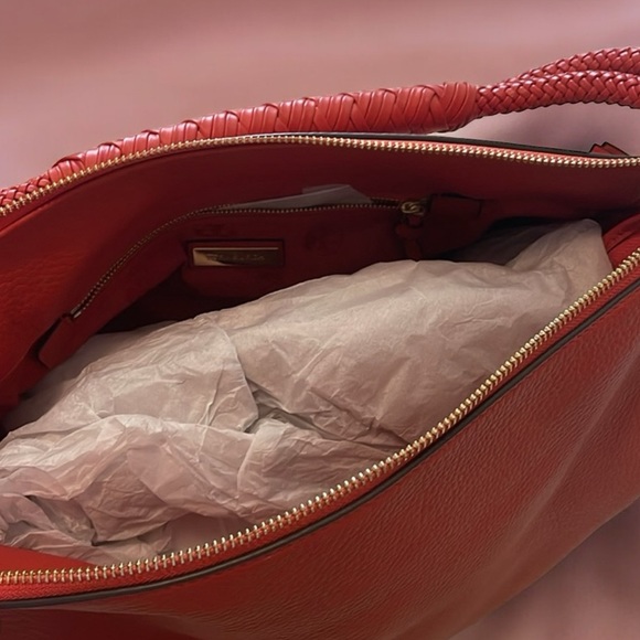 Tory Burch Taylor Hobo Leather Bag Poppy Red NWT - Picture 6 of 7